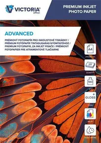 Papier fotograficzny "Advanced", do drukarek atramentowych, błyszczący, A4, 180g, VICTORIA 20 ark.