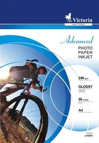 Papier fotograficzny "Advanced", do drukarek atramentowych, błyszczący, A4, 240g, VICTORIA 50 ark.