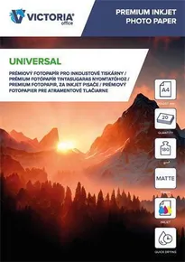 Papier fotograficzny "Uniwersalny", do drukarek atramentowych, matowy, A4, 180g, VICTORIA 20 ark.