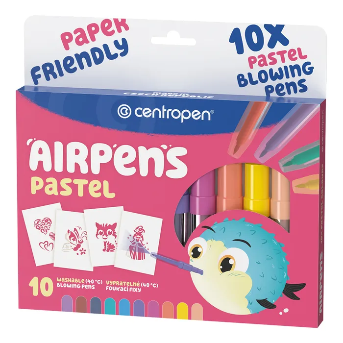 Główne zdjęcie produktu Foukací fixy CENTROPEN 1500, 10ks Air Pens Pastel set