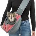 Następne zdjęcie produktu Front Sling Carrier - přední nosítko/taška, 50 x 25 x 18 cm, růžová/šedá (max. 5kg)
