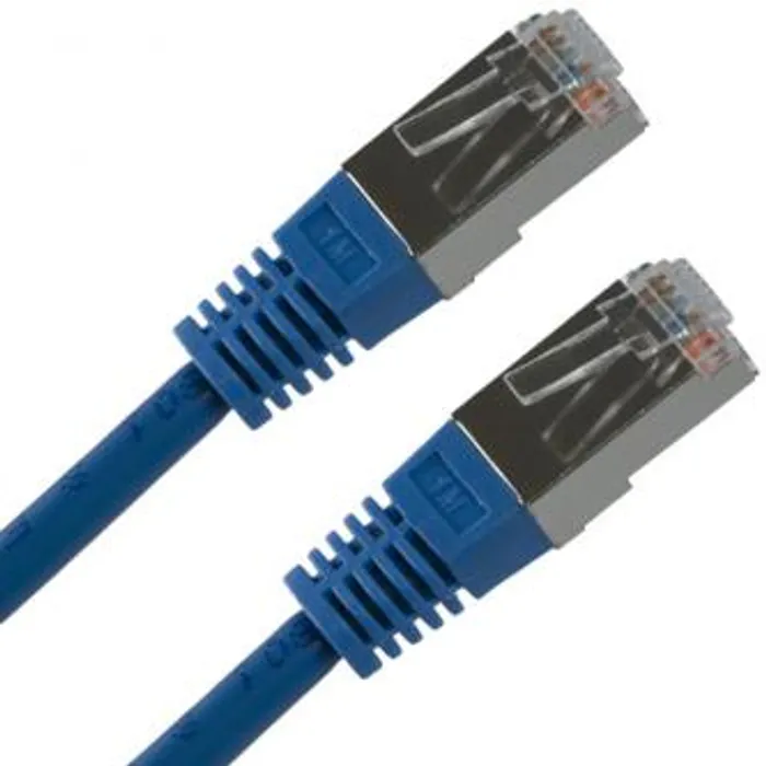 Główne zdjęcie produktu FTP patchcord, Cat.5e, RJ45 M-5m, stíněný, modrý, čistá měď, economy