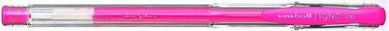Główne zdjęcie produktu Gelové pero "UM-100", fluorescenční růžová, 0,7mm, s uzávěrem, UNI