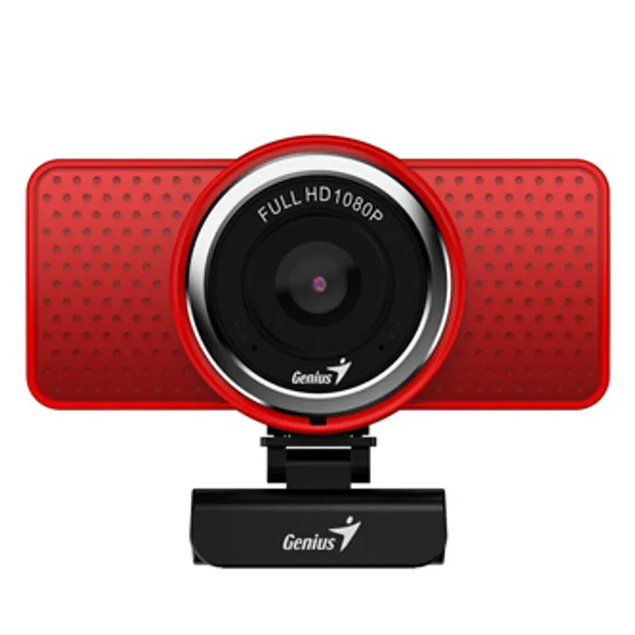 Główne zdjęcie produktu Genius Full HD Webkamera ECam 8000, 1920x1080, USB 2.0, červená, Windows 7 a vyšší, FULL