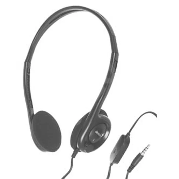Główne zdjęcie produktu Genius HS-200C, sluchátka s mikrofonem, bez ovládání hlasitosti, černá, 2x 3.5 mm jack