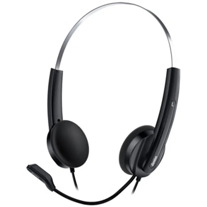 Główne zdjęcie produktu Genius HS-220U, sluchátka s mikrofonem, ovládání hlasitosti, černá, 2.0, uzavřená, USB