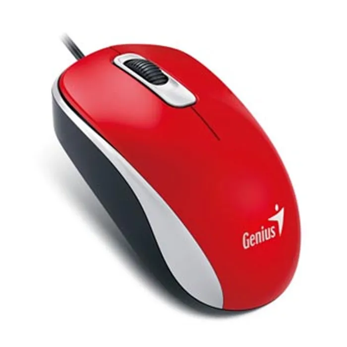 Główne zdjęcie produktu Genius Myš DX-110, 1000DPI, optická, 3tl., 1 kolečko, drátová USB, červená, standardní, u