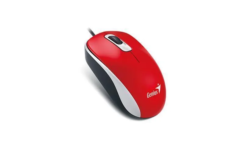 Główne zdjęcie produktu Genius Myš DX-120, 1200DPI, optická, 3tl., 1 kolečko, drátová USB, červená, standardní, u