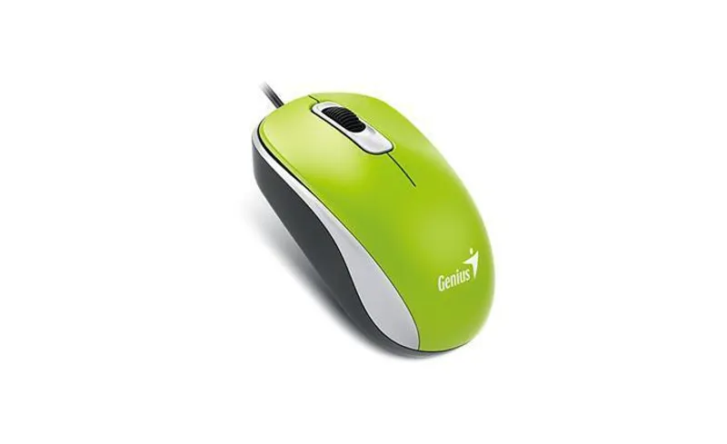 Główne zdjęcie produktu Genius Myš DX-120, 1200DPI, optická, 3tl., 1 kolečko, drátová USB, zelená, klasická
