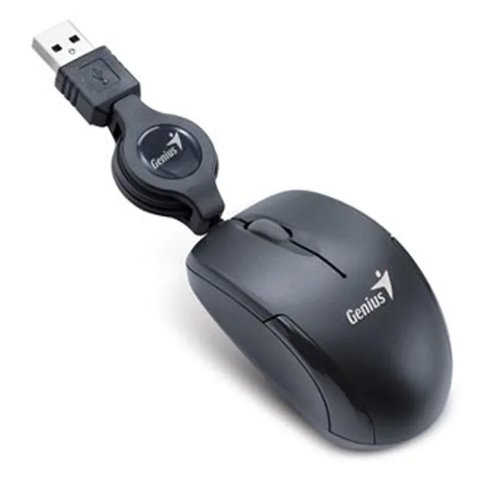 Główne zdjęcie produktu Genius Myš Micro Traveler V2, 1200DPI, optická, 3tl., 1 kolečko, drátová USB, černá, Micr