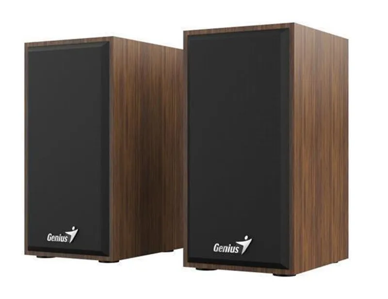 Główne zdjęcie produktu Genius reproduktory SP-HF180, 2.0, 6W, hnědé, regulace hlasitosti, dřevěné, 150Hz-20kHz