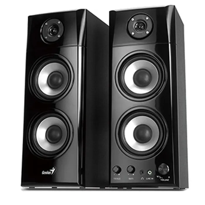 Główne zdjęcie produktu Genius reproduktory SP-HF1800A, 2.0, 50W, černé, regulace hlasitosti, dřevěné