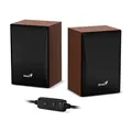 Następne zdjęcie produktu Genius reproduktory SP-HF380 BT, 2.0, 3W, hnědo-černé, regulace hlasitosti, BT, dřevěné,