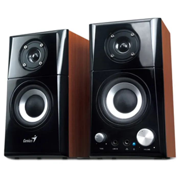 Główne zdjęcie produktu Genius reproduktory SP-HF500A v2, 2.0, 16W, hnědo-černé, regulace hlasitosti, sluchátkový