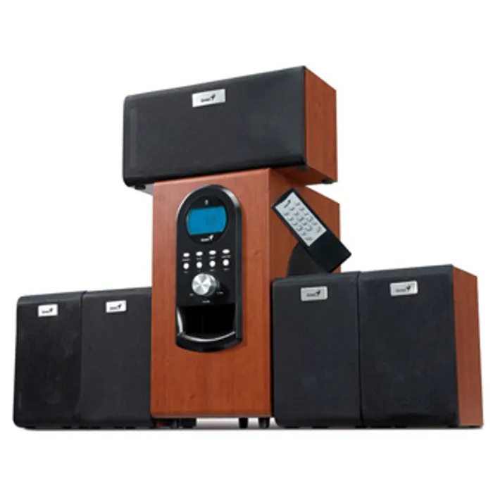 Główne zdjęcie produktu Genius reproduktory SW-HF 5.1 6000 v2, 5.1, 200W, hnědo-černé, dálkové ovládání, domácí k