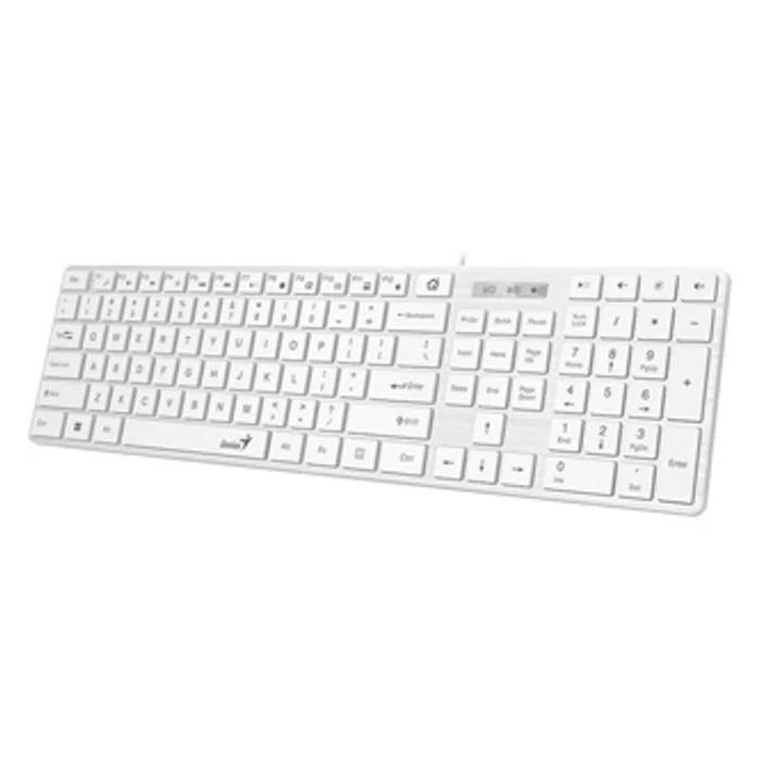 Główne zdjęcie produktu Genius SlimStar 126, CZ/SK, klasická, tenká typ drátová (USB), bílá, ne