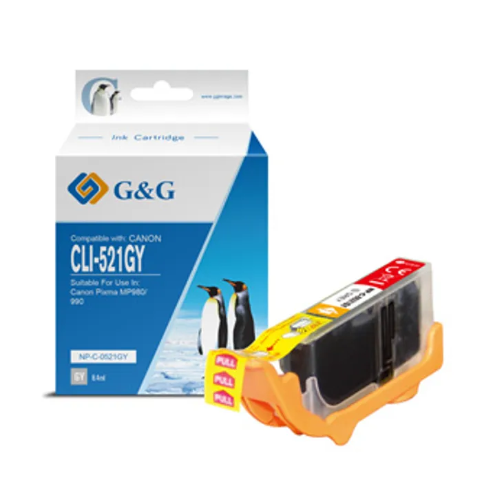 Główne zdjęcie produktu G&G kompatibilní ink s CLI521GY, grey, 8.4ml, NP-C-0521GY, 2937B001, pro Canon iP3600, iP