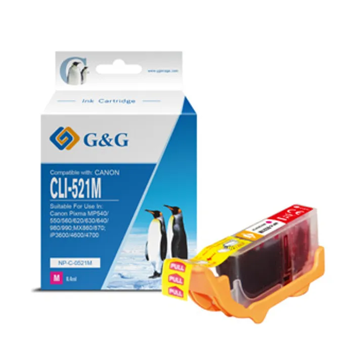 Główne zdjęcie produktu G&G kompatibilní ink s CLI521M, magenta, 8.4ml, NP-C-0521M, 2935B001, pro Canon iP3600, i