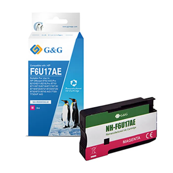 Główne zdjęcie produktu G&G kompatibilní ink s F6U17AE, magenta, 1600str., NH-R00953XLM, pro HP "Officejet Pro 82