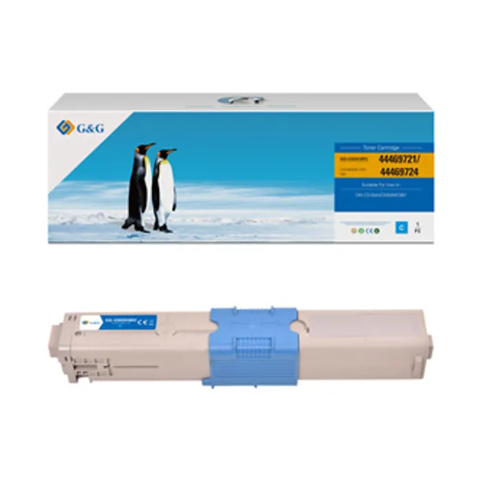 Główne zdjęcie produktu G&G kompatibilní toner s 44469724, cyan, 5000str., NT-COC510FC, pro OKI C510, 530, N
