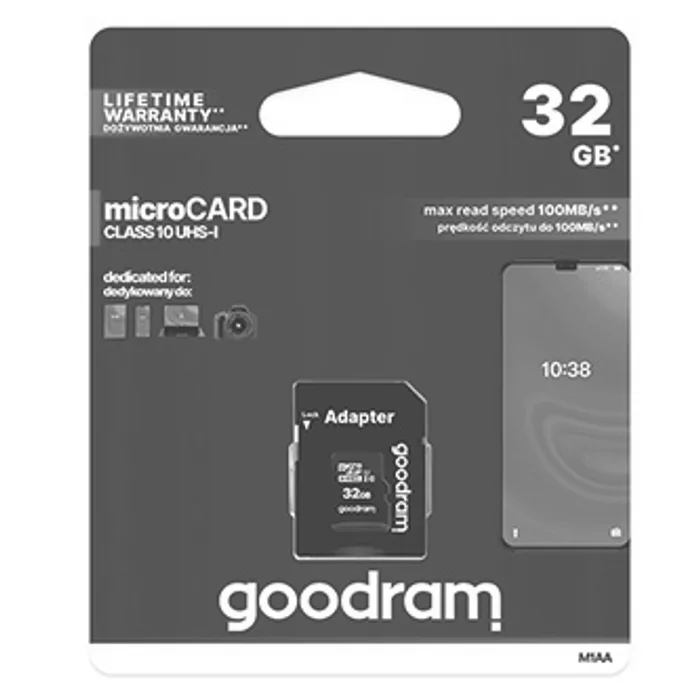 Główne zdjęcie produktu Goodram Micro Secure Digital Card, 32GB, micro SDHC, M1AA-0320R12, UHS-I U1 (Class 10), s