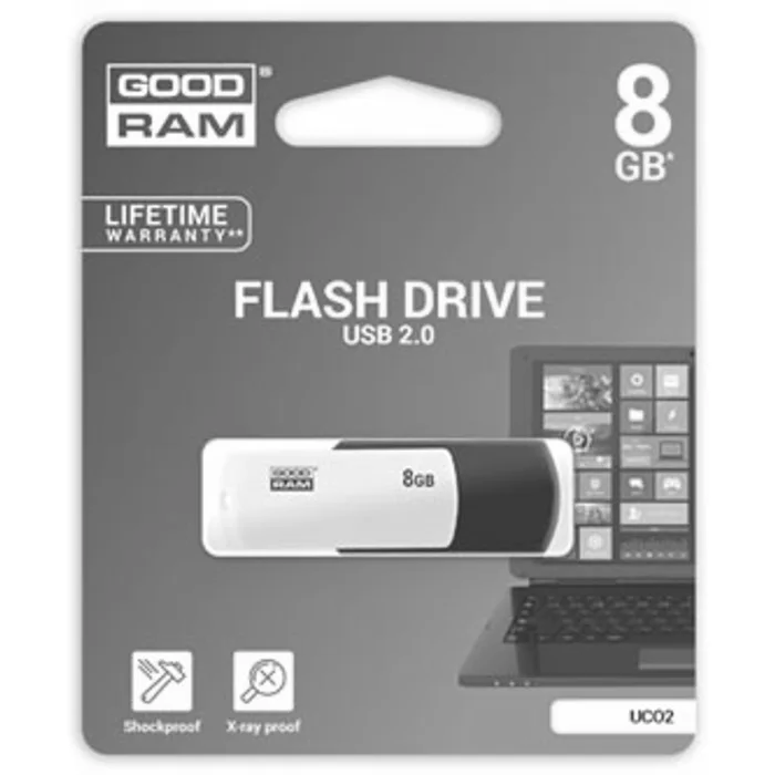 Główne zdjęcie produktu Goodram USB flash disk, USB 2.0, 8GB, UCO2, černý, UCO2-0080KWR11, USB A, s otočnou krytk