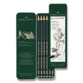 Ołówek grafitowy Faber-Castell Castell 9000 6 szt., pudełko blaszane