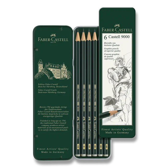 Główne zdjęcie produktu Grafitová tužka Castell 9000 plechová krabička Faber Castell (119063)
