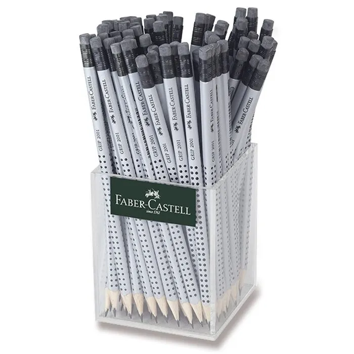 Główne zdjęcie produktu Grafitová tužka Faber-Castell Grip 2001 s pryží tvrdost HB, stojánek, 72 ks
