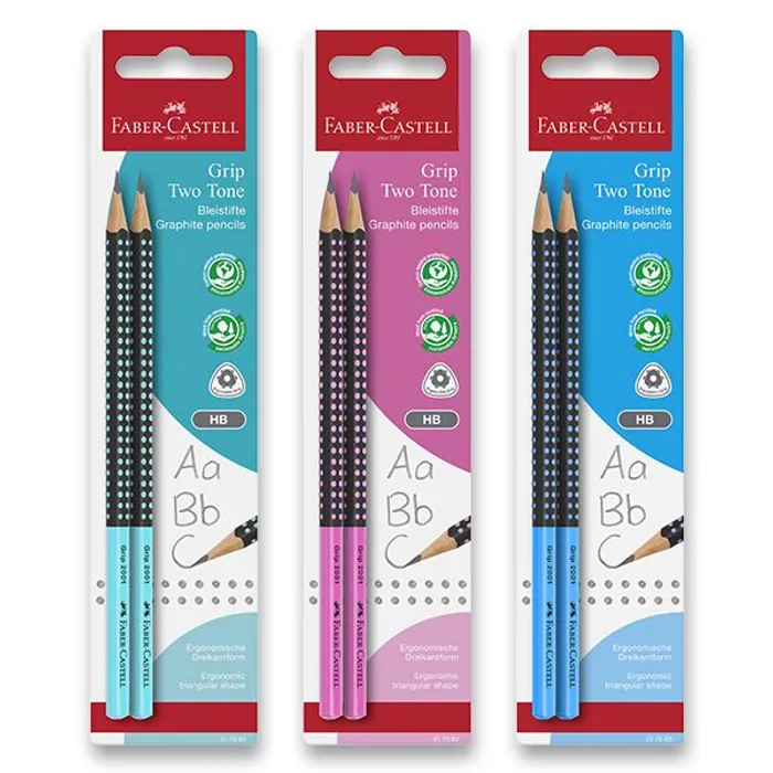 Główne zdjęcie produktu Grafitová tužka Faber-Castell Grip Jumbo Two Tone tvrdost HB, blistr, mix barev