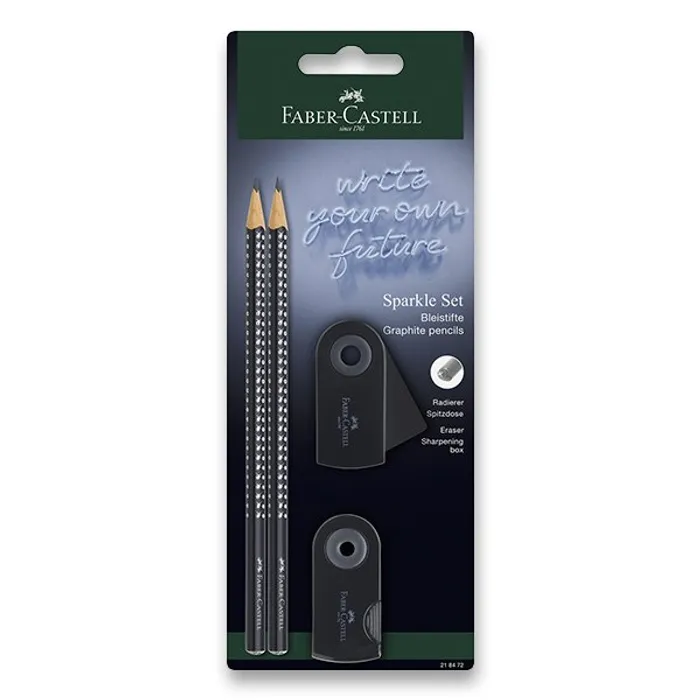 Główne zdjęcie produktu Grafitová tužka Faber-Castell Sparkle Black set 4 ks