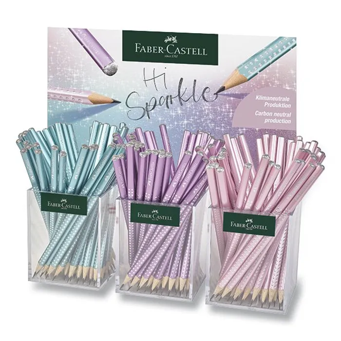 Główne zdjęcie produktu Grafitová tužka Faber-Castell Sparkle - perleťové odstíny stojánek, 144 ks