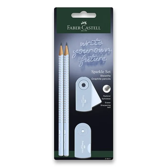 Główne zdjęcie produktu Grafitová tužka Faber-Castell Sparkle Sky Blue set 4 ks