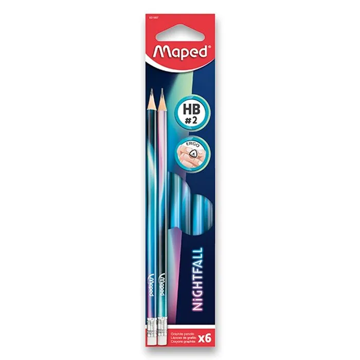 Główne zdjęcie produktu Grafitová tužka Maped Black'Peps Nightfall tvrdost HB,6ks