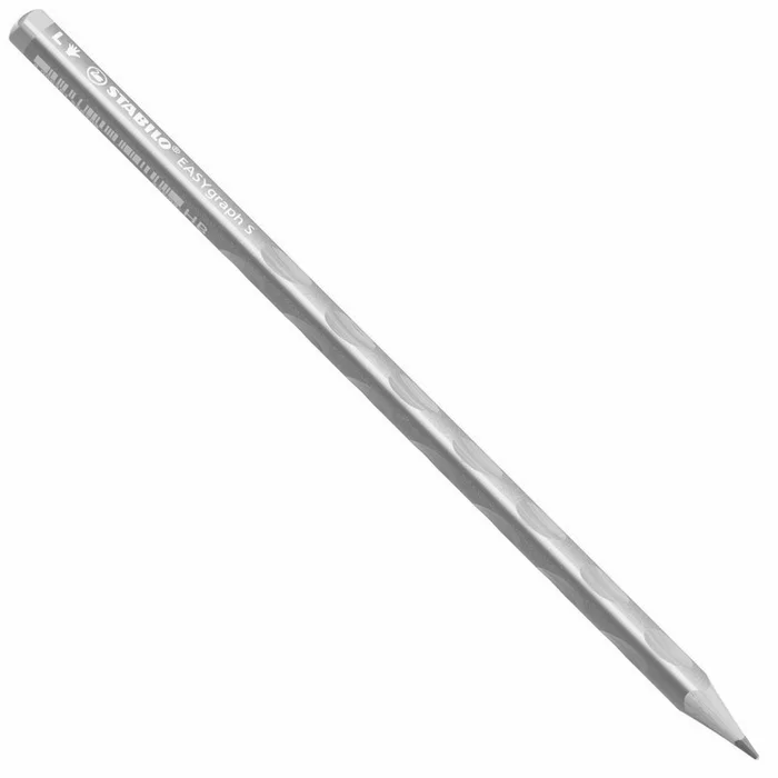 Główne zdjęcie produktu Grafitová tužka pro leváky STABILO EASYgraph S Metallic Edition stříbrná - HB [1 ks]