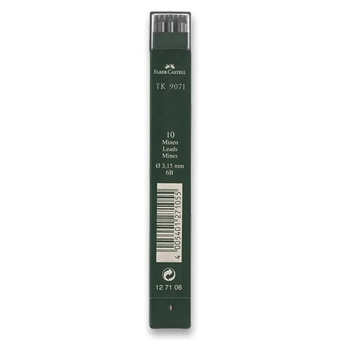 Główne zdjęcie produktu Grafitové tuhy TK 9071 Verzatil  3.15mm T/10 9071/6B Faber Castell 127106
