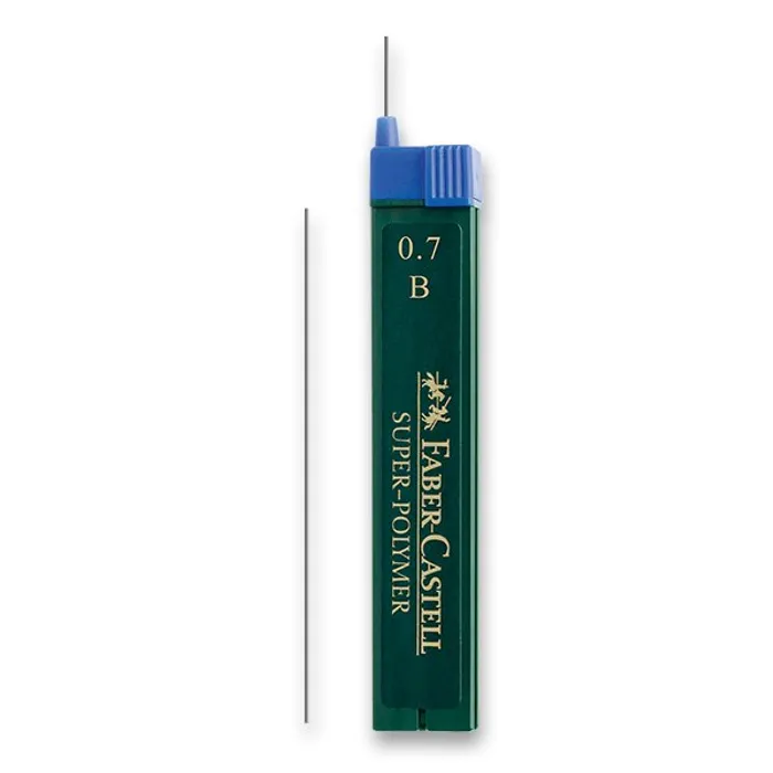 Główne zdjęcie produktu Grafitové tuhy Superpolymer 0.7mm B Faber Castell 120701