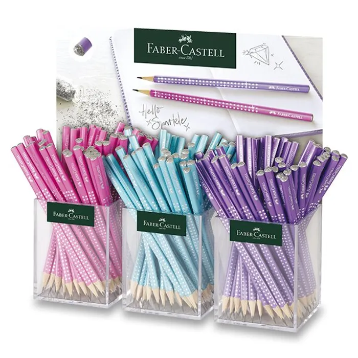Główne zdjęcie produktu Grafitové tužky Faber-Castell Sparkle Summer stojánek, 144 ks