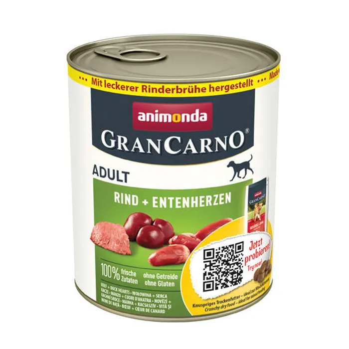 Główne zdjęcie produktu GRANCARNO Adult - hovězí, kachní srdce 800g