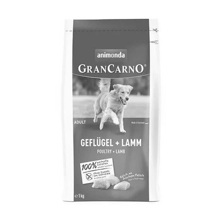 Główne zdjęcie produktu GranCarno Dog DryFood Adult s drůbežím a jehněčím masem, 1kg