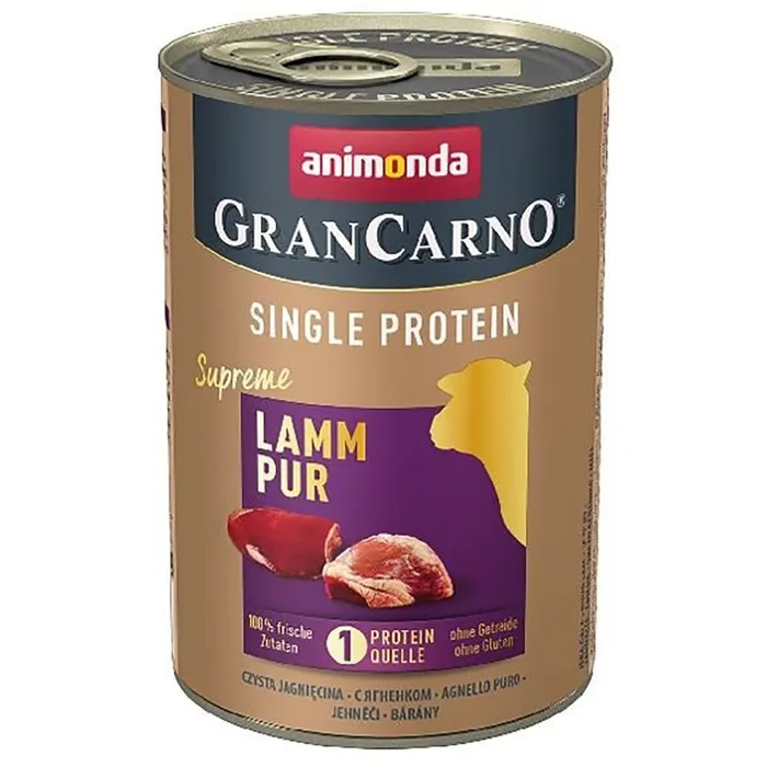 Główne zdjęcie produktu GRANCARNO Single Protein 400 g čisté jehněčí, konzerva pro psy