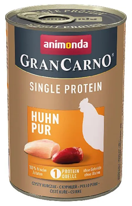 Główne zdjęcie produktu GRANCARNO Single Protein 400 g čisté kuřecí, konzerva pro psy