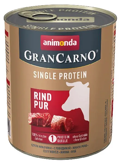 Główne zdjęcie produktu GRANCARNO Single Protein 800 g čisté hovězí, konzerva pro psy
