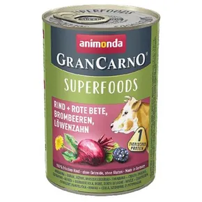 GRANCARNO Superfoods wołowina, burak, jeżyny, mniszek lekarski 400 g dla psów