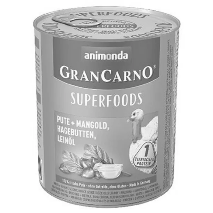 Główne zdjęcie produktu GRANCARNO Superfoods krůta,mangold,šípky,lněný olej 800 g pro psy