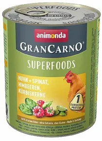 GRANCARNO Superfoods kurczak, szpinak, maliny, pestki dyni 800 g dla psów