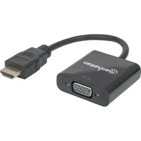 HDMI - VGA adaptér, černá, MANHATTAN