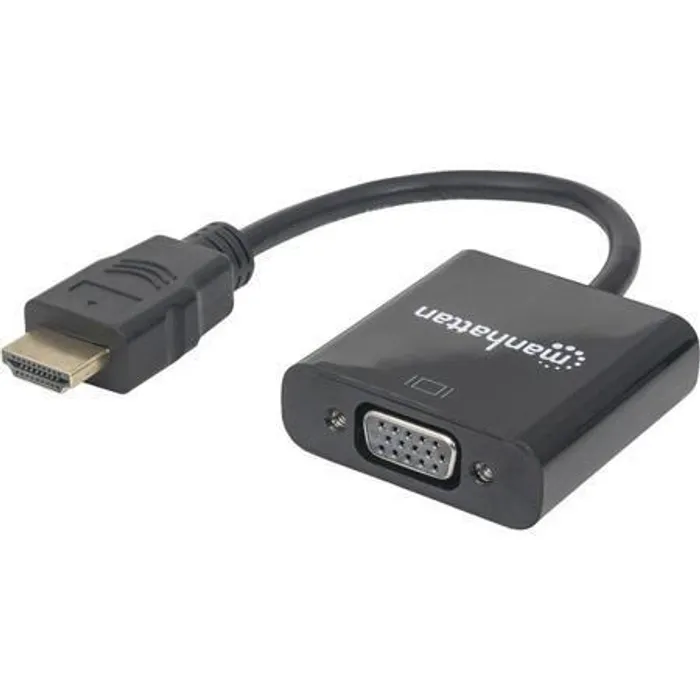 Główne zdjęcie produktu HDMI - VGA adaptér, černá, MANHATTAN