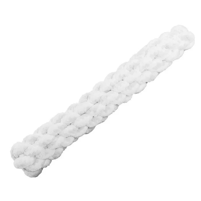 Główne zdjęcie produktu Hebký pletený pešek HipHop PLUSH 25 cm, pistáciová, žlutá, bílá