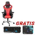 Krzesło gamingowe E-Blue COBRA, czerwone, + zestaw gamingowy Polygon